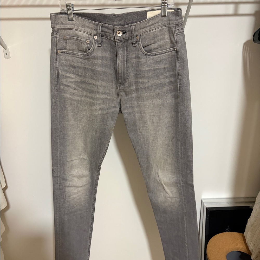 rag & bone Men's Light Gray Skinny Jeans